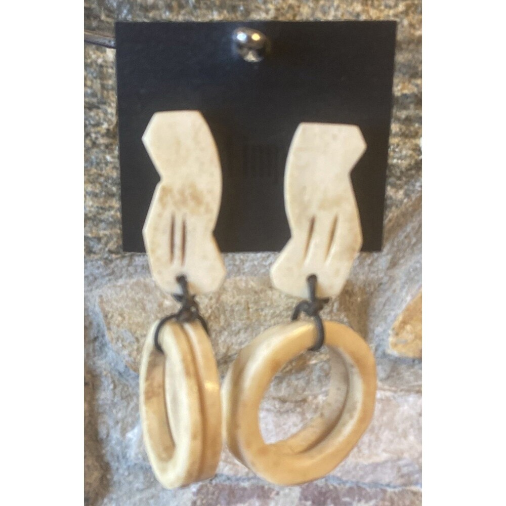 PIER 1 IMPORTS Bone Drop Dangle Boho Pierced earrings   New